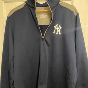 Mens MLB NY Yankees Pull Over - 3/4 zip - Size Large